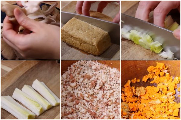 Sơ chế các loại nguyên liệu nấu mì quảng chay