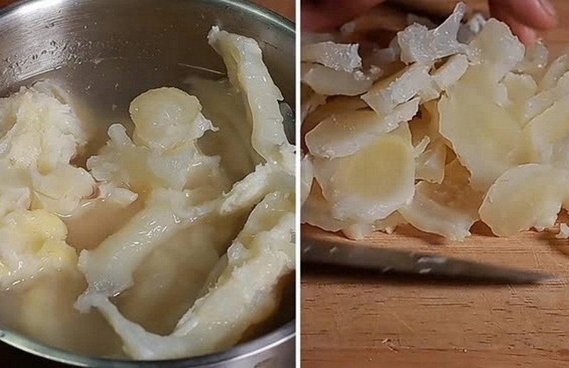 Sơ chế gân bò sạch sẽ trước khi nấu sốt vang