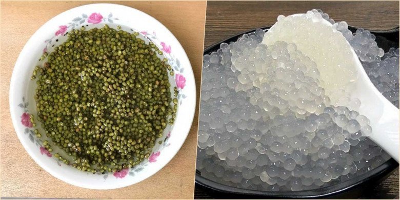 Sơ chế hạt đậu xanh không vỏ và bột báng ngâm nở