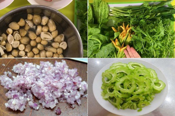 Sơ chế khổ qua và các loại rau ăn lẩu khổ qua cá thác lác