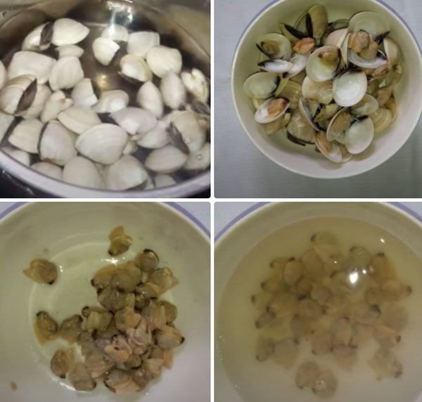 Sơ chế ngao để nấu canh mồng tơi