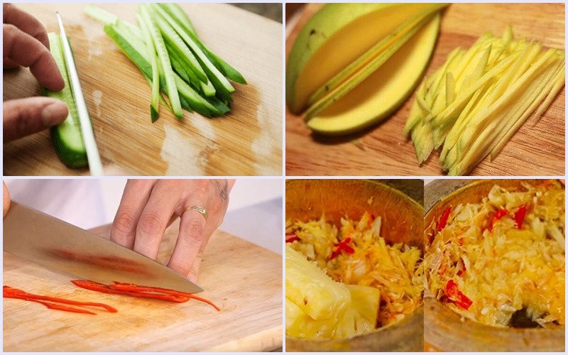Sơ chế nguyên liệu cho món bánh tráng cuốn thịt heo