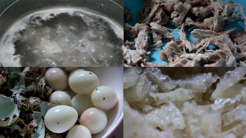 Sơ chế thịt heo và các nguyên liệu khác cho món súp thịt băm