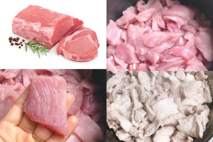 Sơ chế thịt thăn làm ruốc thịt lợn