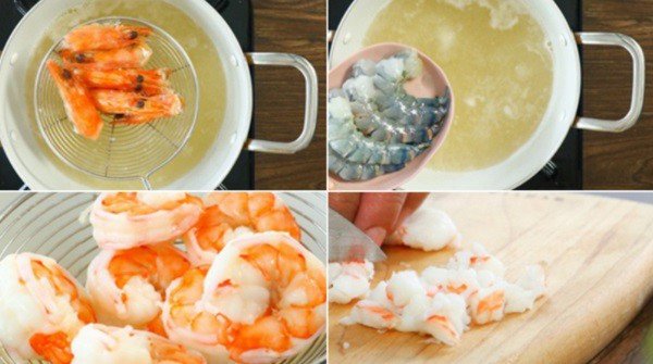 Sơ chế tôm cho súp bí đỏ