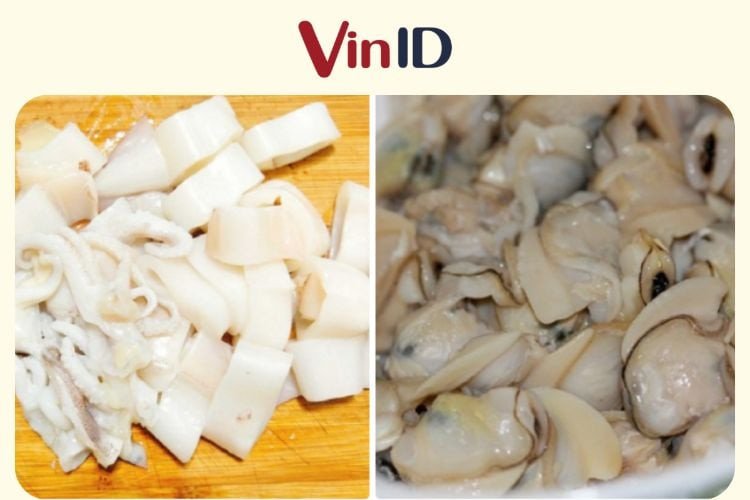 Sơ chế tôm mực và nghêu sạch sẽ cho món cháo