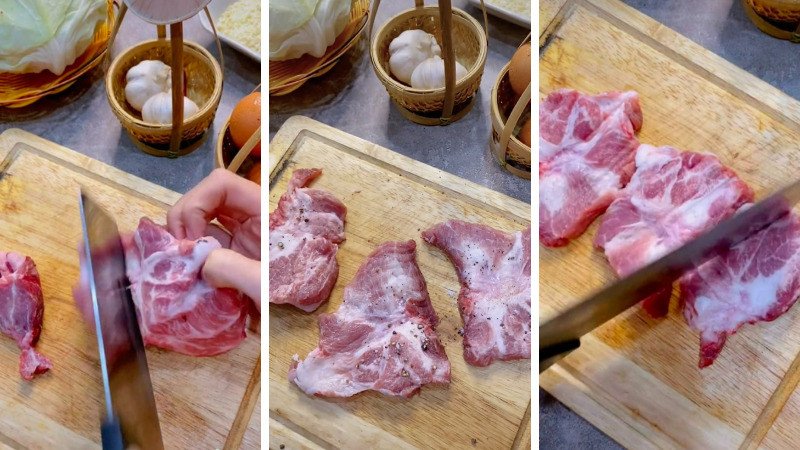 Sơ chế và ướp thịt lợn cho sốt Teriyaki