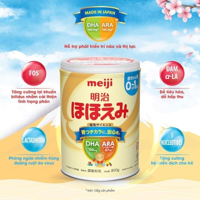 Sữa bột Meiji dạng lon và sữa Meiji dạng thanh tiện lợi cho mẹ bỉm
