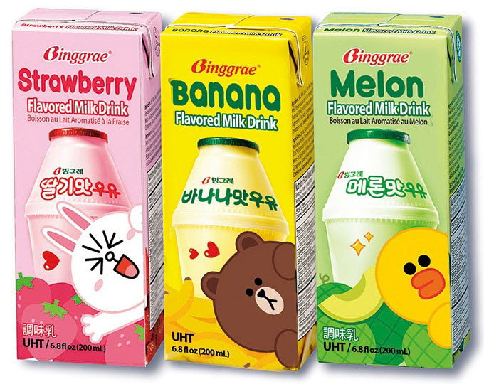 Sữa chuối Binggrae kết hợp với món bánh ngọt thơm ngon