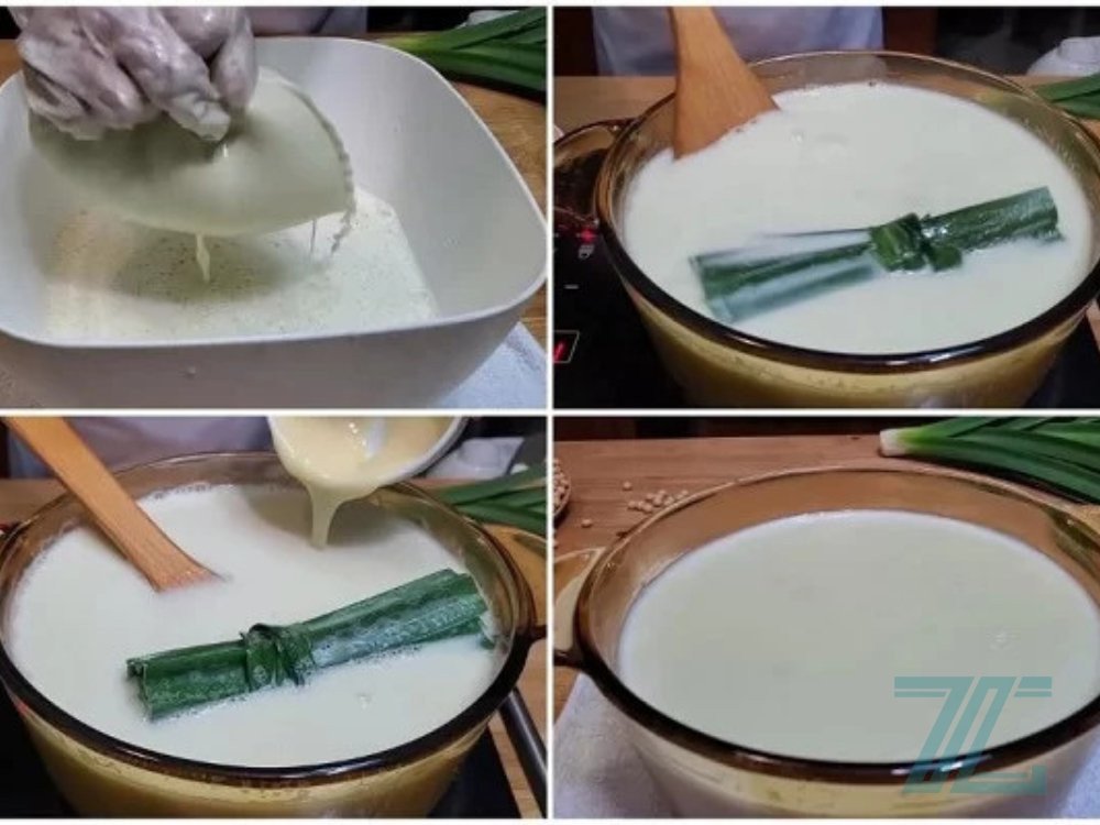 Sữa đậu nành lá dứa với hương thơm đặc trưng, màu xanh tự nhiên hấp dẫn