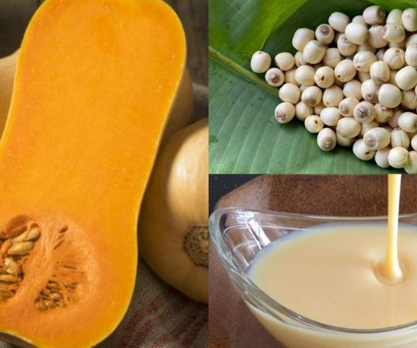 Sữa hạt sen mix cùng bí đỏ thơm ngon