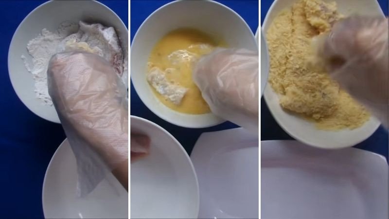 Tẩm bột cho thịt lợn chiên xù