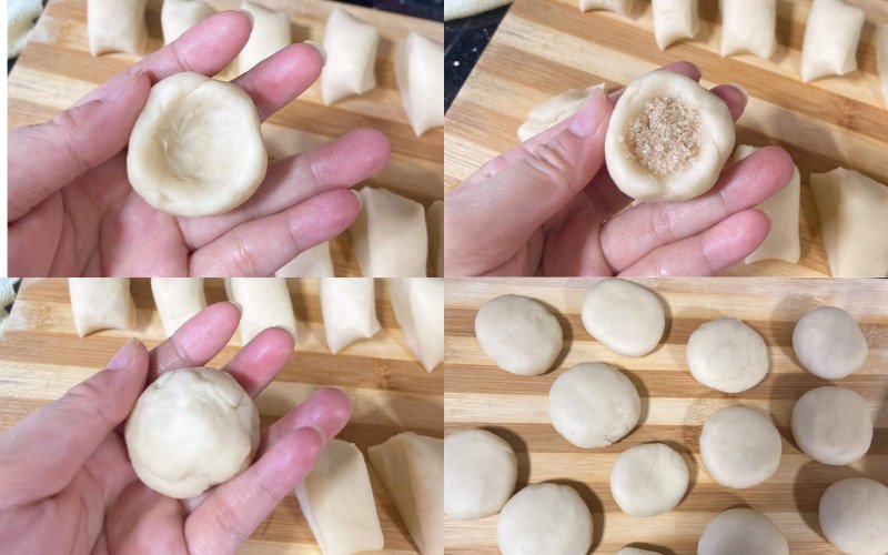 Tạo hình bánh bột mì rán nhân đường đẹp mắt