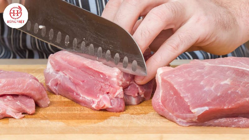 Thái mỏng thịt nạc vai