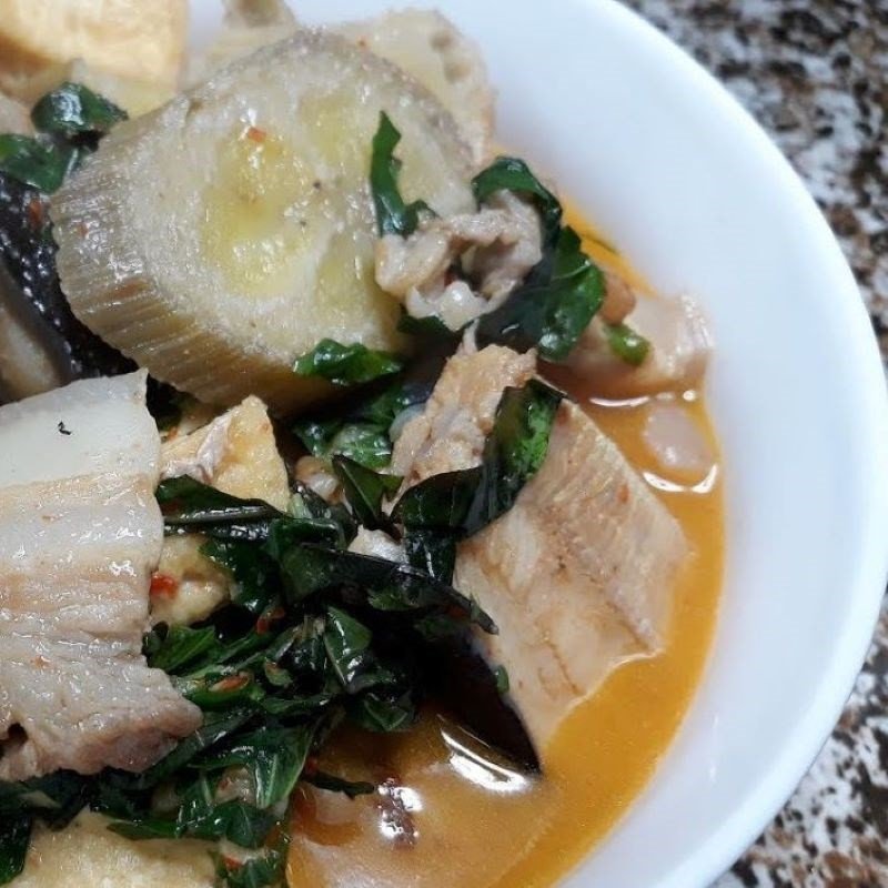 Thành phẩm cá đuối om chuối đậu hấp dẫn