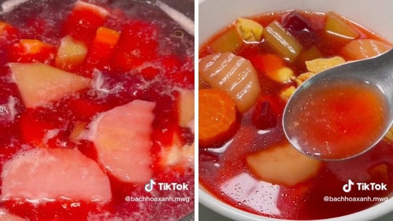 Thành phẩm canh gà rau củ thơm ngon