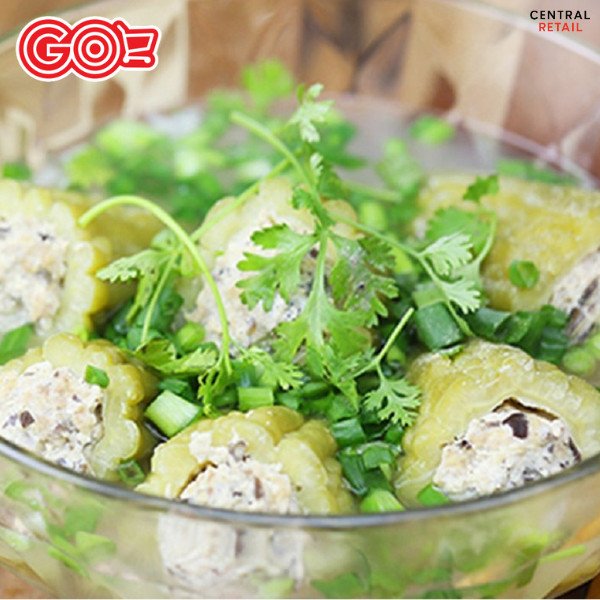 Thành phẩm canh khổ qua nhồi thịt đẹp mắt