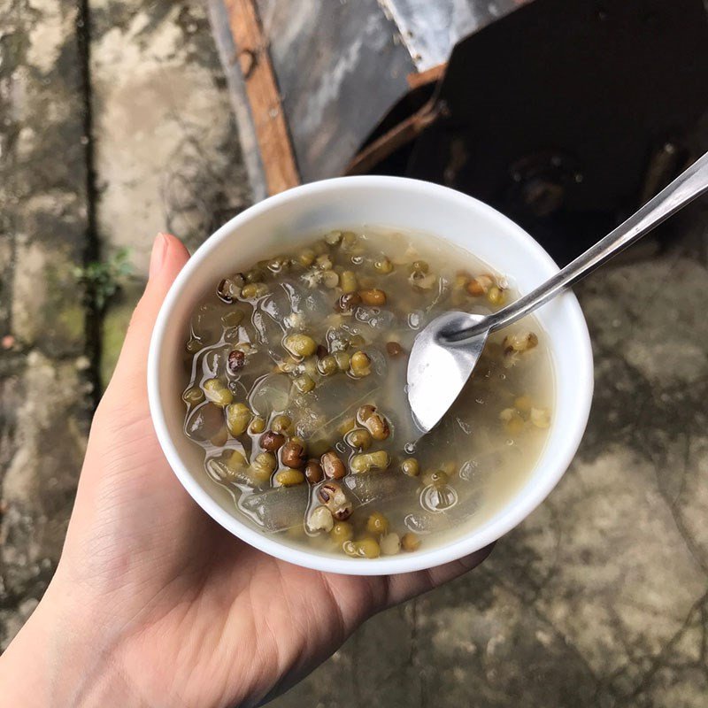 Thành phẩm chè nha đam đậu xanh đã hoàn thành