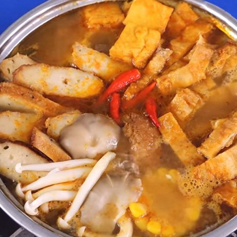 Thành phẩm lẩu chay chua ngọt hấp dẫn