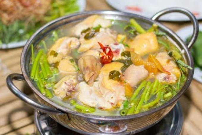 Thành phẩm lẩu gà ngọt thập cẩm