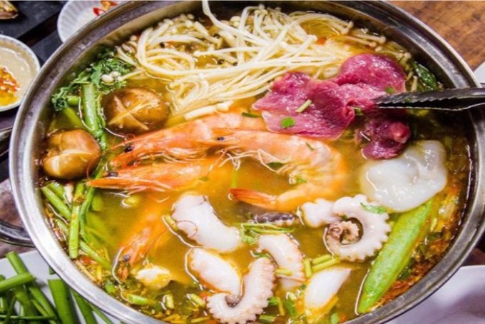 Thành phẩm lẩu hải sản ngọt thập cẩm