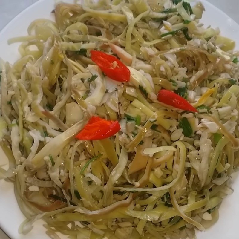 Thành phẩm món cách xào hoa chuối