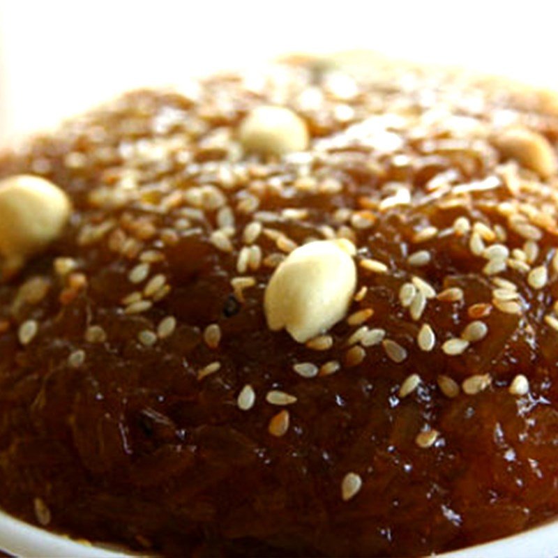 Thành phẩm món xôi chè gừng ấm nóng sau khi hoàn thành