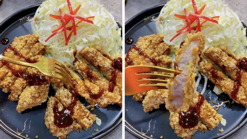 Thành phẩm thịt lợn chiên xù sốt Teriyaki