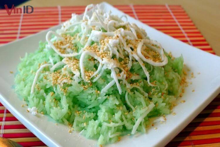 Thành phẩm xôi lá nếp cốt dừa