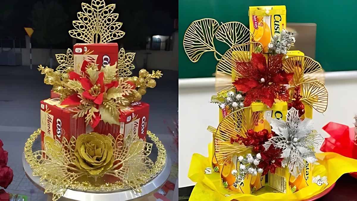 Tháp bánh Tết hình nón lá truyền thống