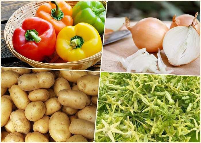 Thịt bò tươi thái lát cùng các loại rau củ quả tươi ngon chuẩn bị cho món xào đa sắc màu.