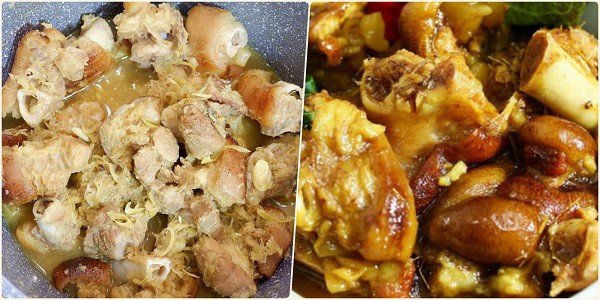 Thịt giả cầy miền Nam có thêm nước cốt dừa và tiết heo tạo độ béo ngậy