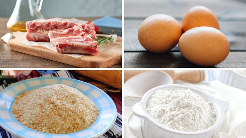 Thịt heo chiên xù sốt teriyaki với nguyên liệu đầy đủ