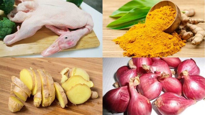 Thịt vịt tươi ngon chuẩn bị nấu cháo vịt miền Bắc