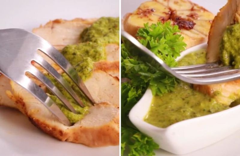 Thưởng thức ức gà áp chảo