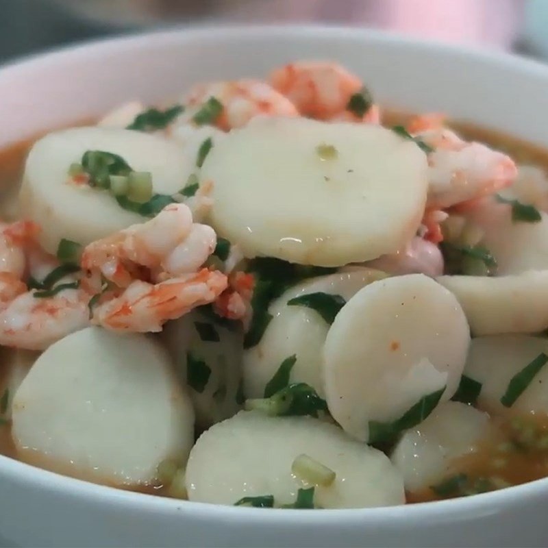 tô canh khoai từ nấu tôm thơm ngon, thành phẩm món canh khoai từ