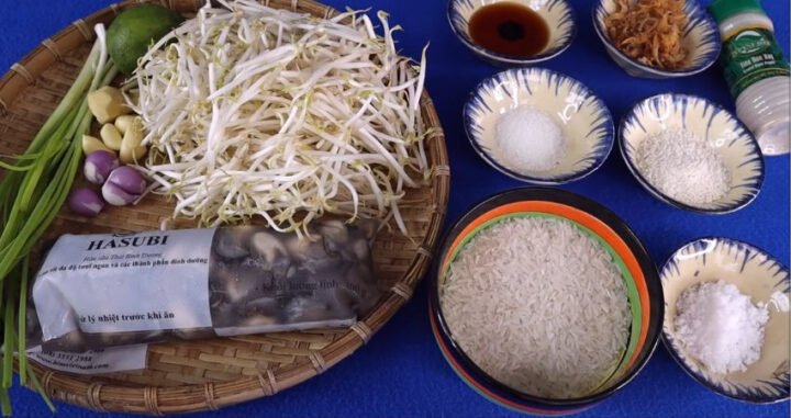 Tổng hợp các nguyên liệu tươi ngon cần thiết để chuẩn bị món cháo hàu bổ dưỡng cho bữa ăn gia đình.