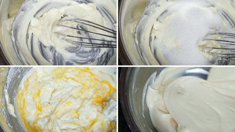 Trộn đều hỗn hợp bột làm bánh lưỡi mèo