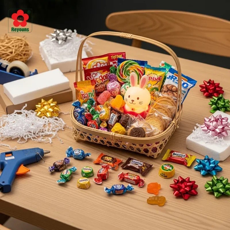 Vật liệu cần có để làm giỏ quà bánh kẹo có đèn lồng