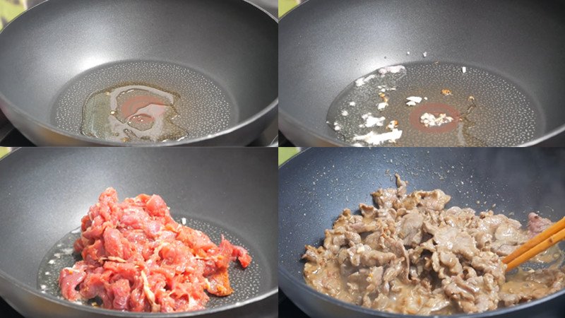 Xào thịt bò cho món bún