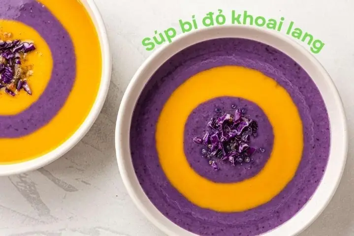 Súp bí đỏ với củ khoai lang cho bé