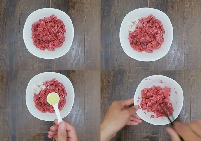 Ướp thịt bò băm