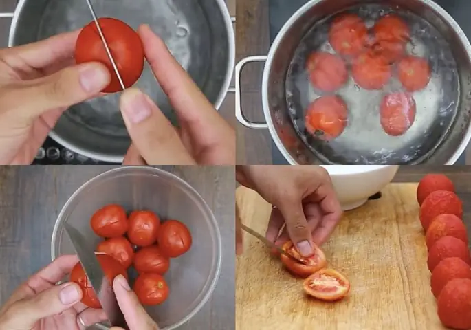 Sơ chế cà chua