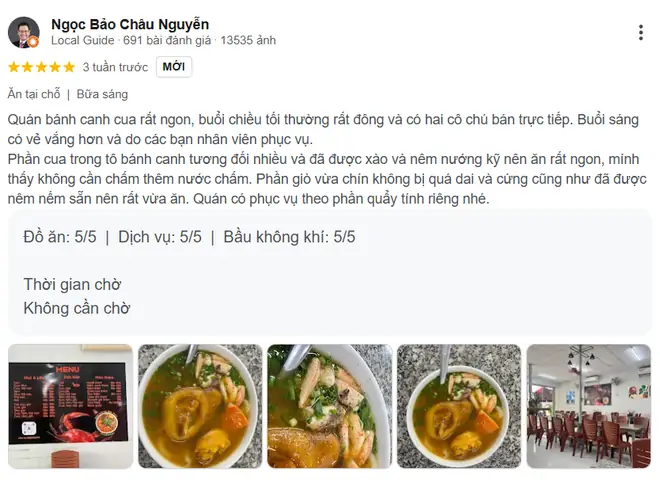 Bánh Canh Cua Ngọc Thanh: Đánh Giá Chi Tiết Từ Nước Dùng Đến Topping Tại Quán 11 Lương Khải Siêu