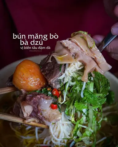 Bún Măng Bò Bà Dzú: Đánh Giá Chi Tiết Về Ẩm Thực Đường Phố Sài Gòn