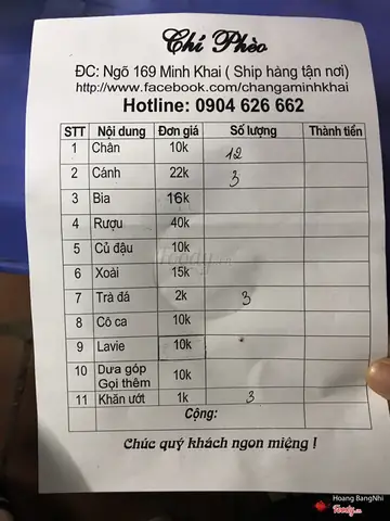 Review Chân Gà Nướng Minh Khai: Trải Nghiệm Tại Quán Chí Phèo Review Chân Gà Nướng Minh Khai: Trải Nghiệm Tại Quán Chí Phèo