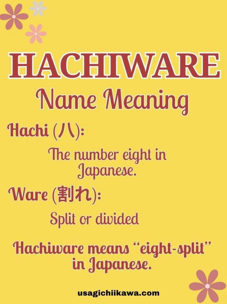Hachiware là ai? Giải mã chú mèo đáng yêu khuấy đảo thế giới Chiikawa 2026 3 Ý nghĩa tên Hachiware, định nghĩa 'hachi' là tám và 'ware' là chia tách.