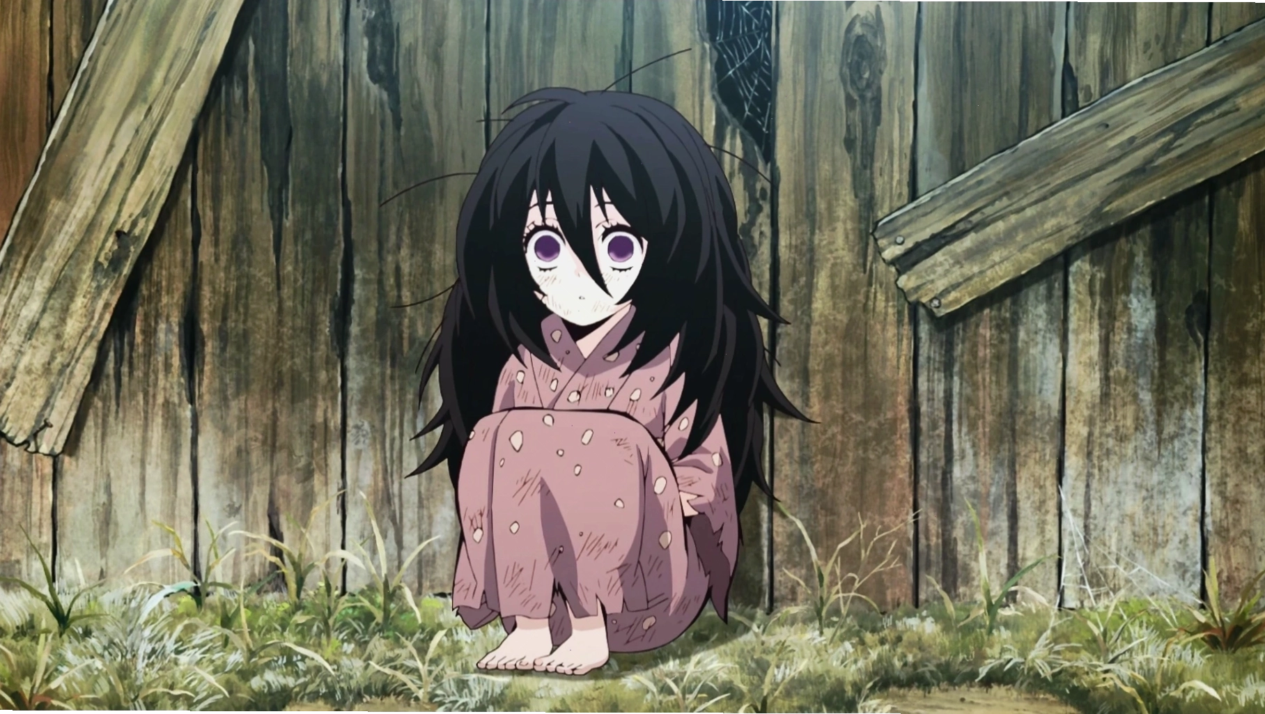 Kanao Tsuyuri khi còn nhỏ với biểu cảm vô hồn