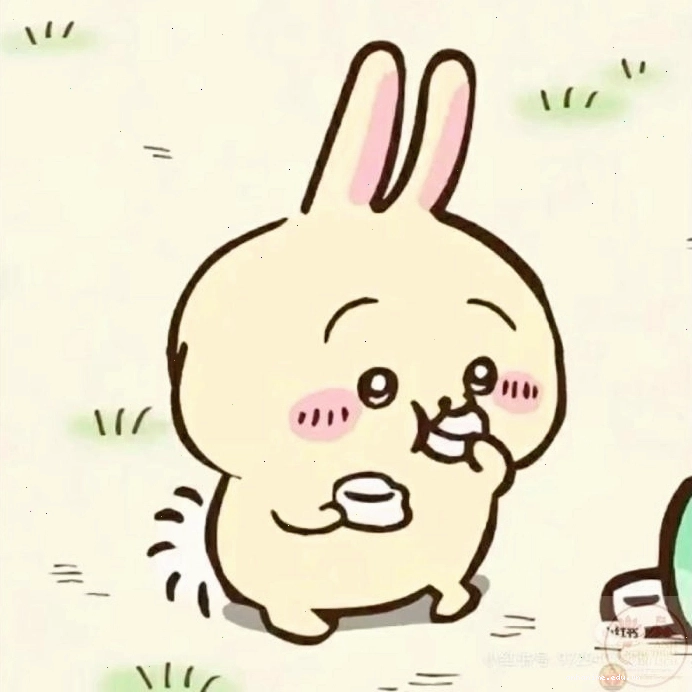 Usagi Chiikawa meme với biểu cảm ham ăn đáng yêu